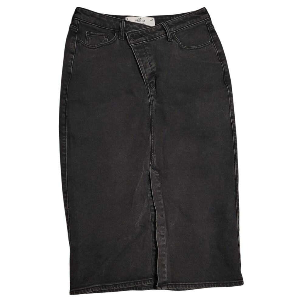 Hollister Womens Ultra High-Rise Vintage Stretch Charcoal Denim Skirt Size 9/29